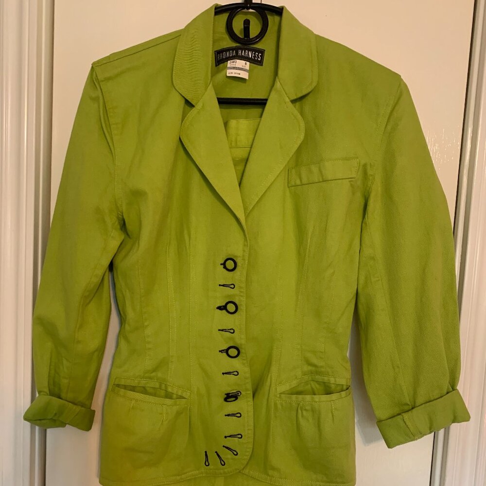 Green Skirt Jacket Outfit